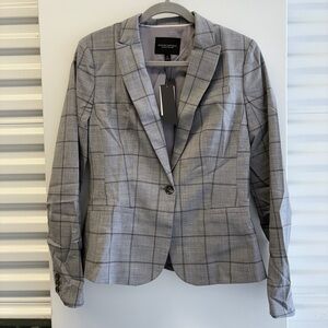 NWT Banana Republic Women’s Gray Plaid Wool Blazer Size 6